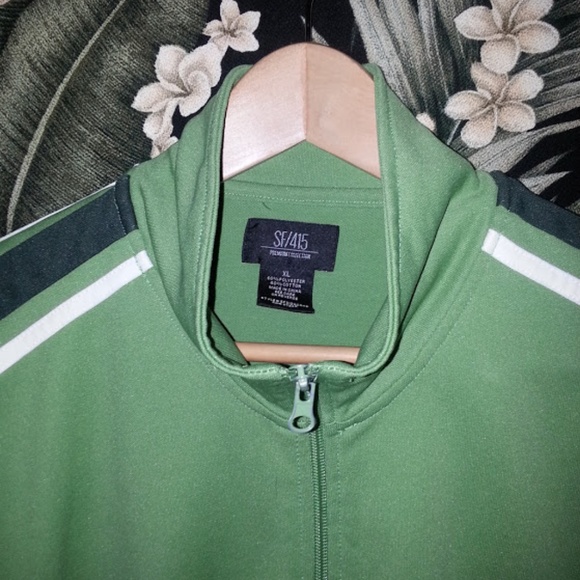Men's Retro Green Track Jacket M